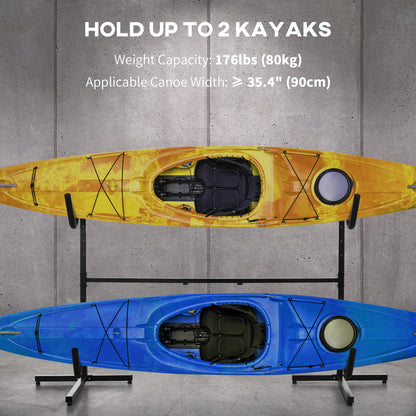 Freestanding Kayak Storage Rack, Adjustable Length, Heavy Duty, Indoor Outdoor Kayak Carts at Gallery Canada