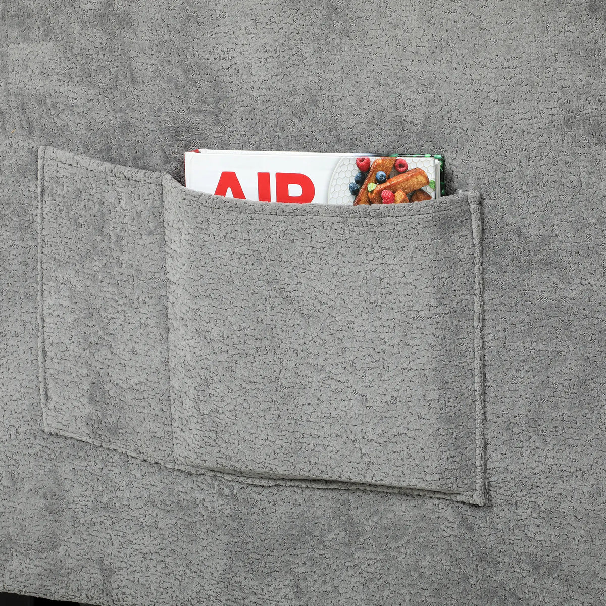 3 Seater Sofa, Thick Cushion, Grey, 2 Pillows, Side Pockets 3-Seater Sofas at Gallery Canada