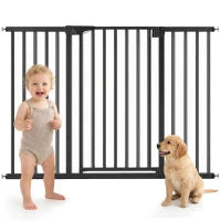 Barrière pour bébé et animal 3 extensions, fermeture automatique, 36"H, noir
