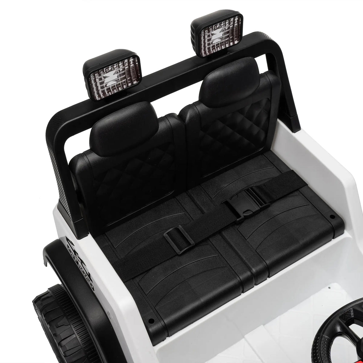 Camion auto électrique 12V, télécommande, démarrage progressif, 2-4 ans, Blanc