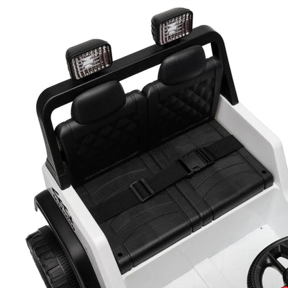 Camion auto électrique 12V, télécommande, démarrage progressif, 2-4 ans, Blanc