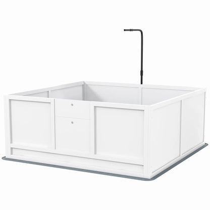 Dog Whelping Box, Waterproof Pad, Adjustable Door, 49" x 47" Houses, Kennels & Pens White at Gallery Canada