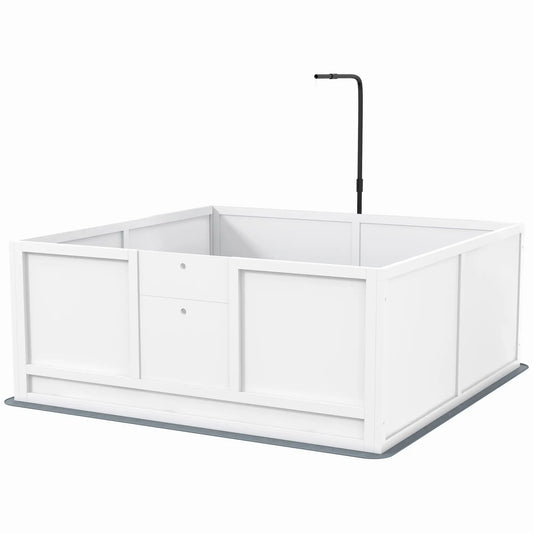 Dog Whelping Box, Waterproof Pad, Adjustable Door, 49" x 47" Houses, Kennels & Pens White at Gallery Canada