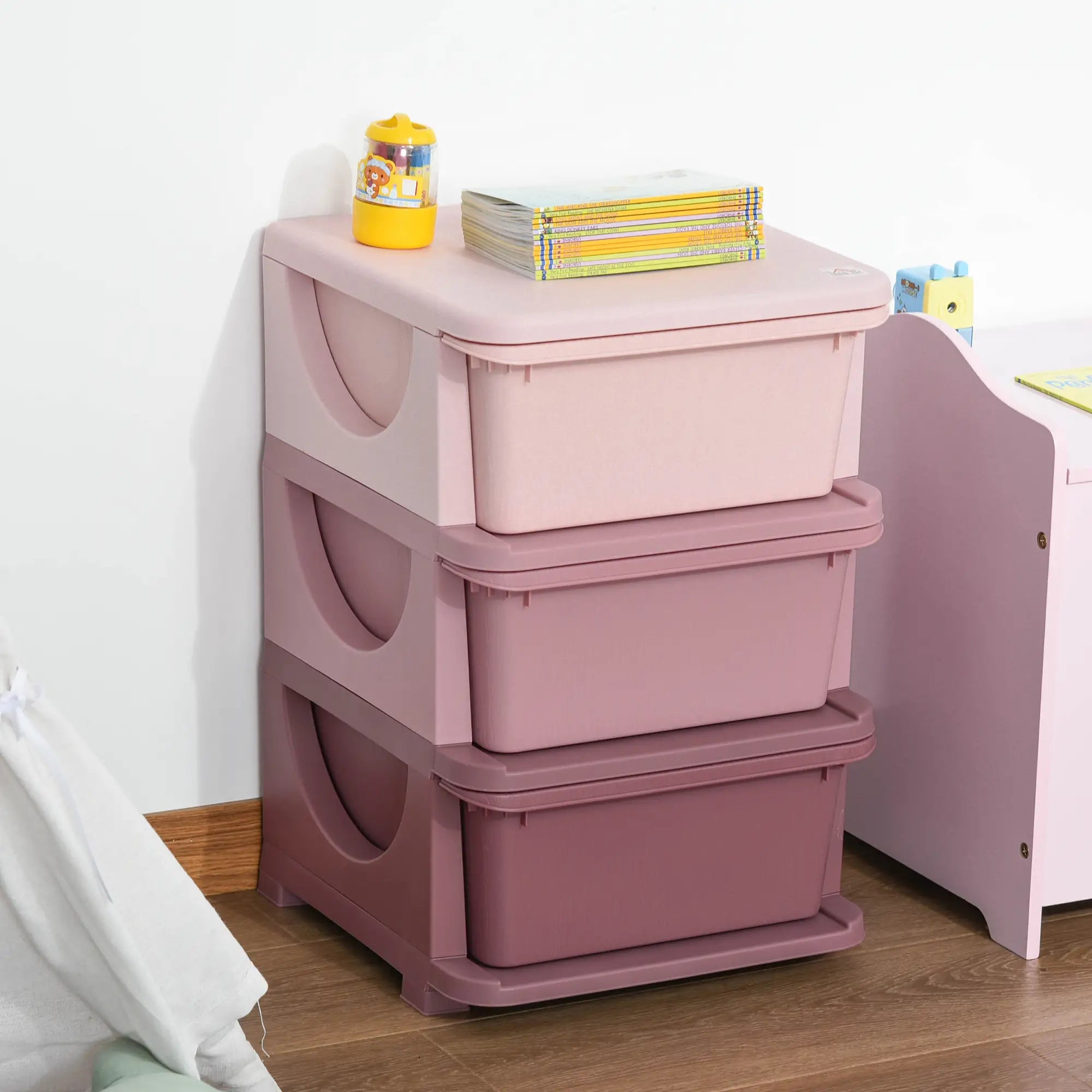 3 Tier Kids Toy Organizer, 3 Plastic Drawers, Pink Baby & Kids Storage at Gallery Canada