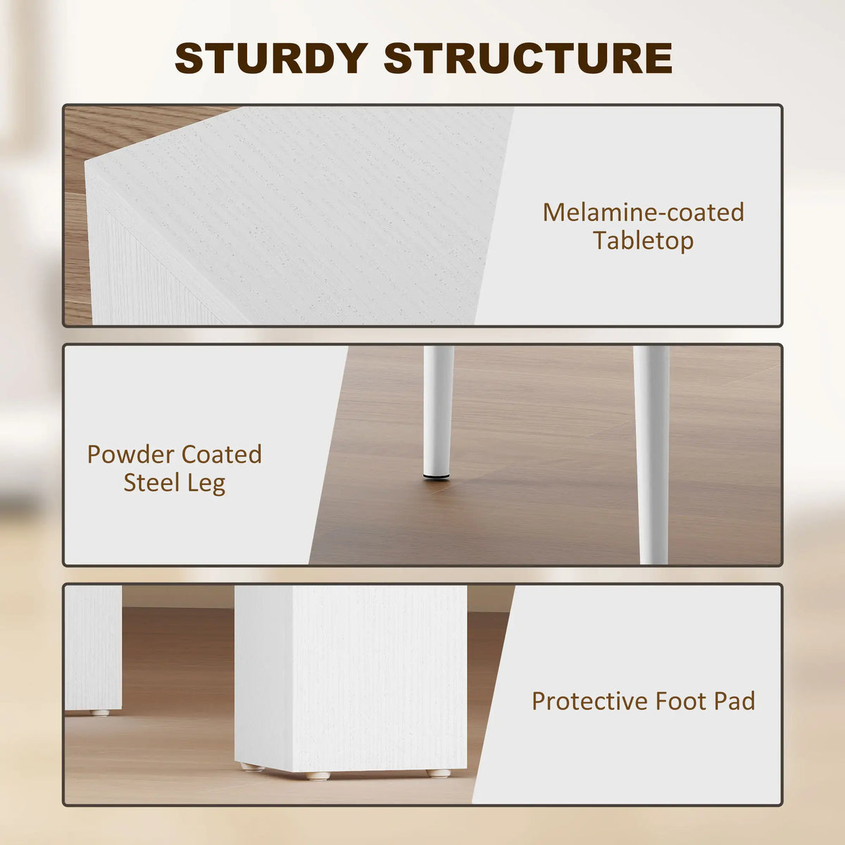 Square Dining Table Set for 2, PU Leather Chairs, White Dining Table Sets at Gallery Canada