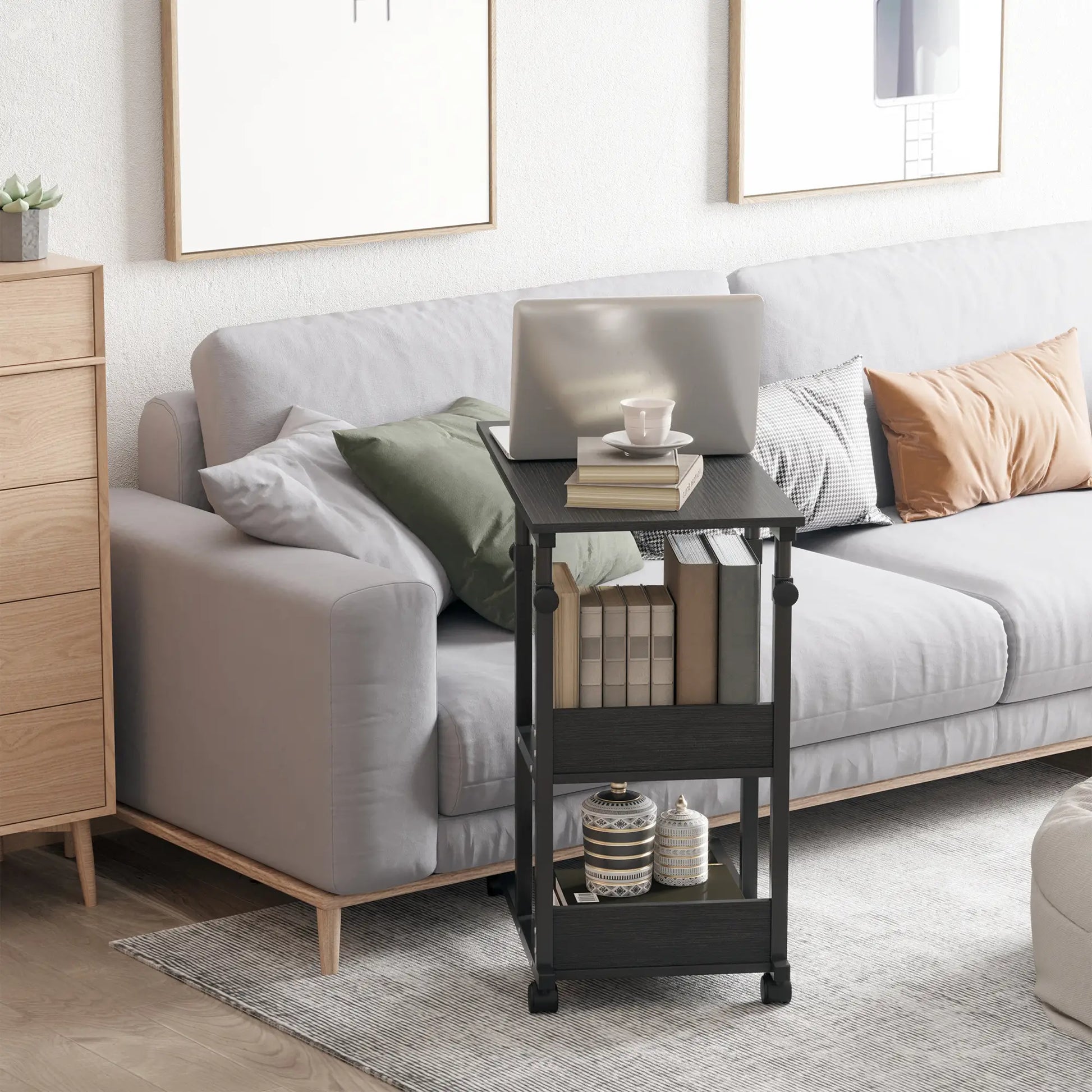 Mobile Standing Desk, Adjustable Height 31.5 inch, Black Side Tables at Gallery Canada