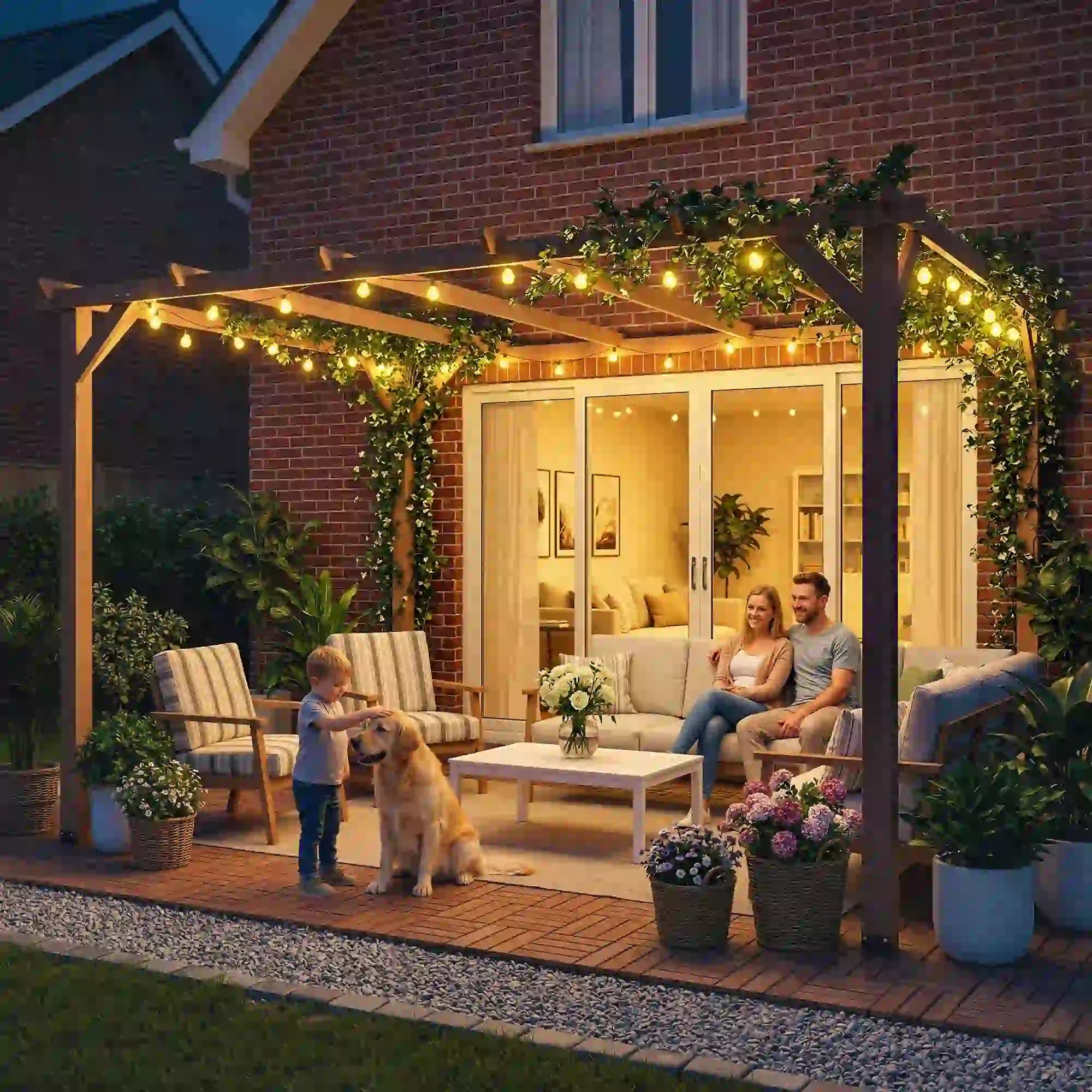 10' x 13' Wooden Pergola, Outdoor Gazebo Trellis, Concrete Anchors Pergolas at Gallery Canada