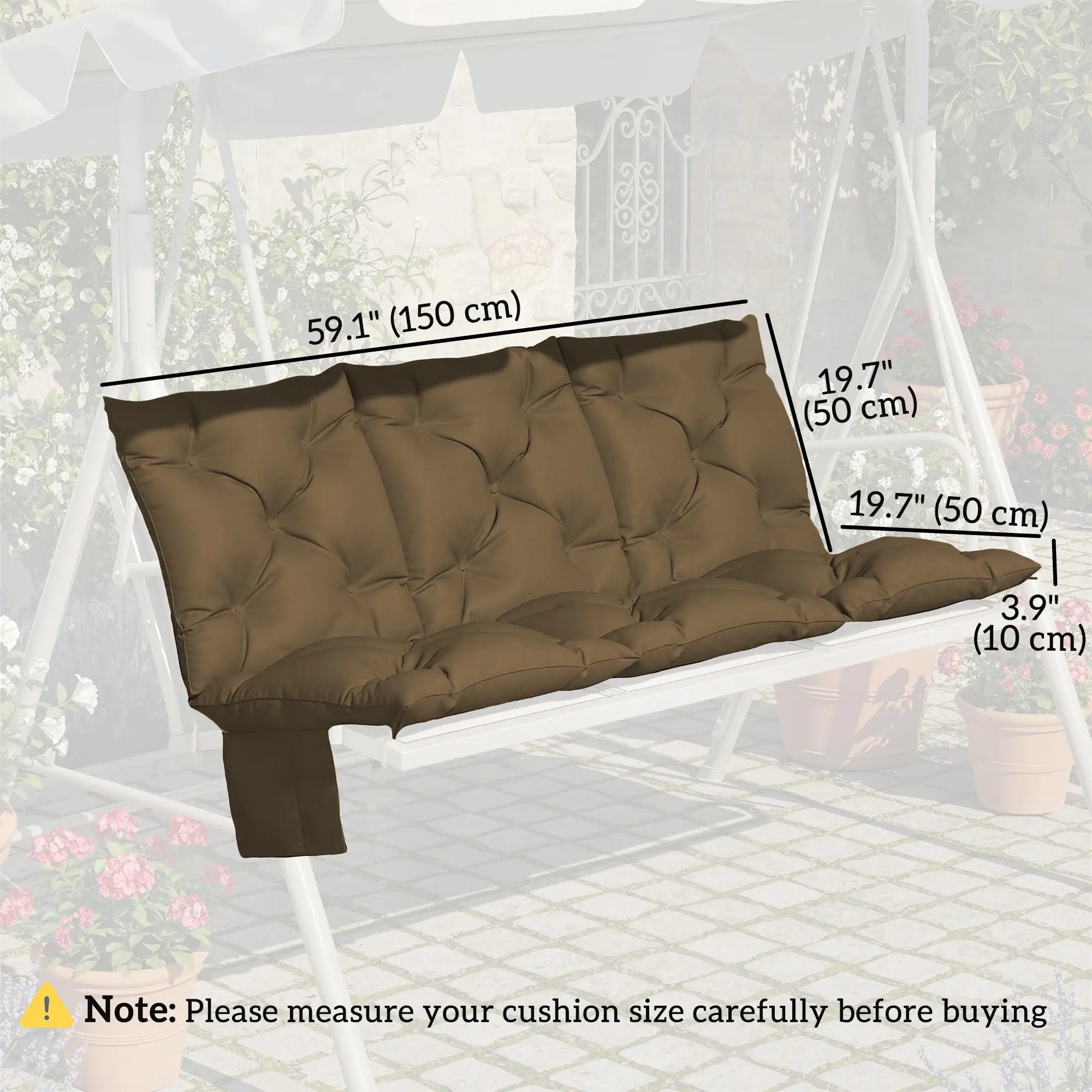 Water-Repellent Bench Cushion, 59.1