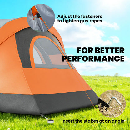 5-6 Person Family Tent, With Lighting Hook, Carrying Bag, Orange Camping Tents at Gallery Canada