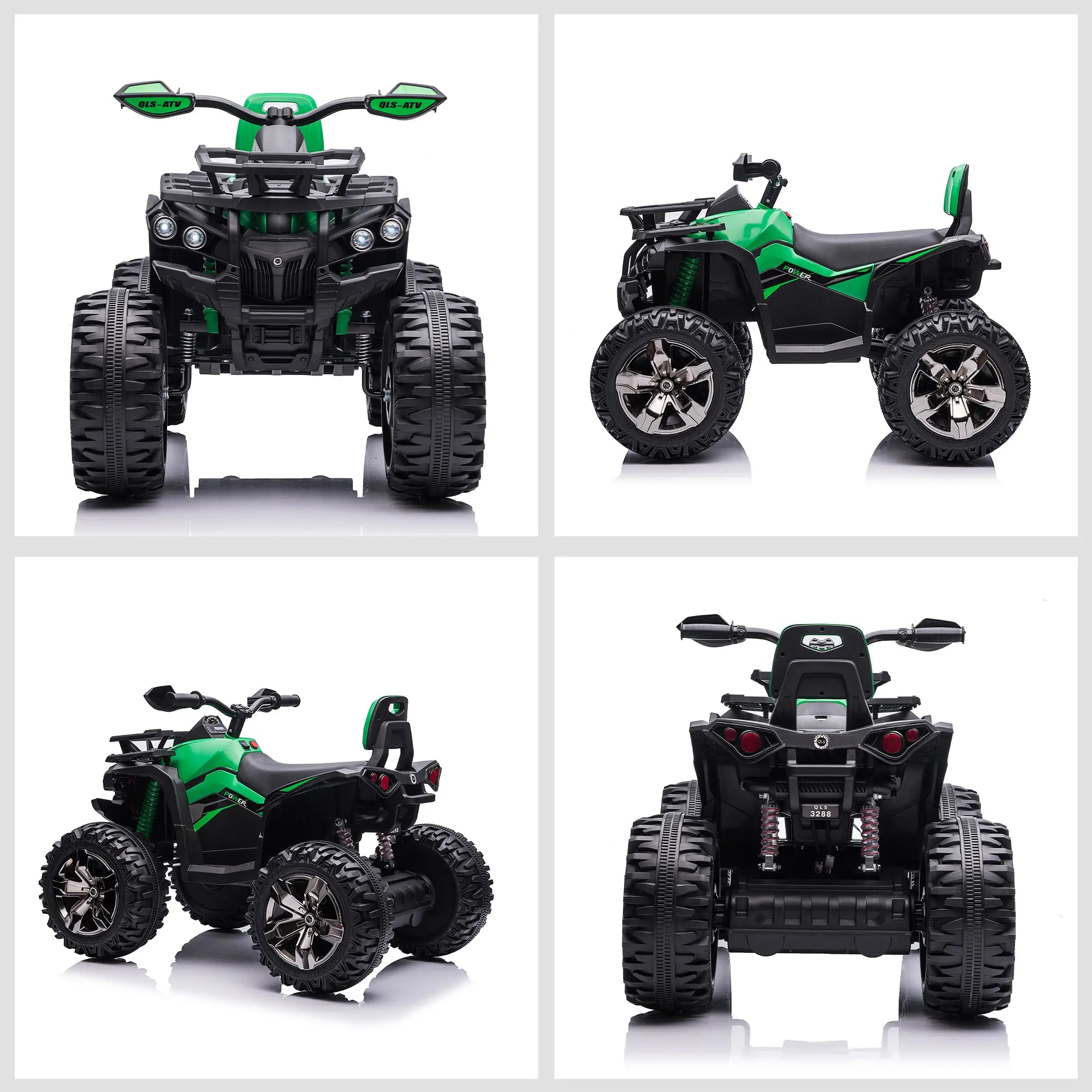 12V Kids Ride-On Car, 10AH Battery Powered ATV, 1.8-5 Mph, Green Electric Toy Cars at Gallery Canada