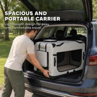 Soft Sided Pet Carrier Bag for Extra Large Dogs, Light Grey