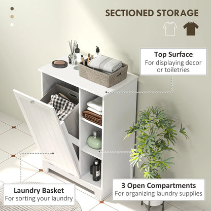 Laundry Cabinet with Removable Basket, Adjustable Shelf, White Bathroom Cabinets at Gallery Canada