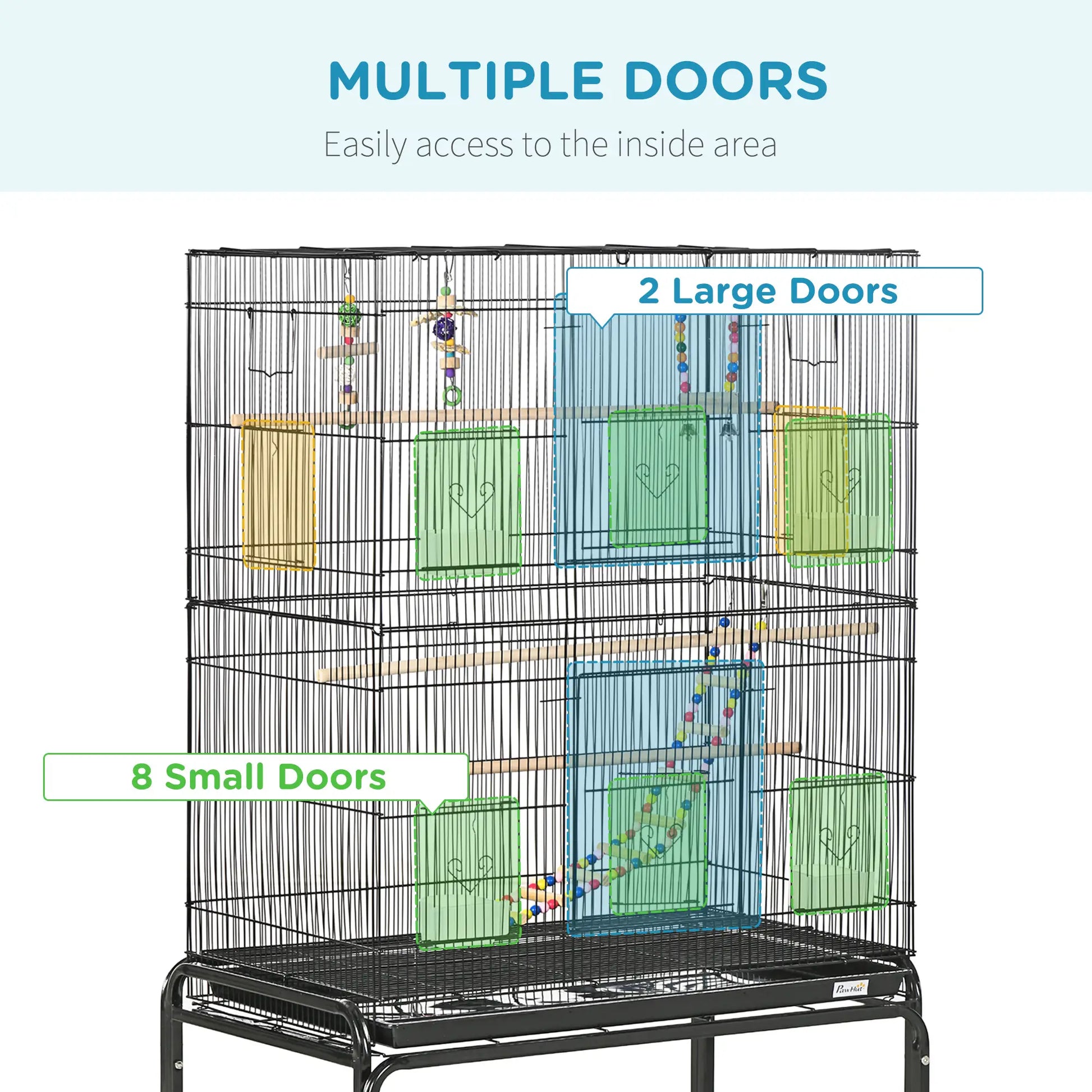 52" Bird Cage With Rolling Stand, Toys, For Budgies Canaries, Black Bird Cages at Gallery Canada