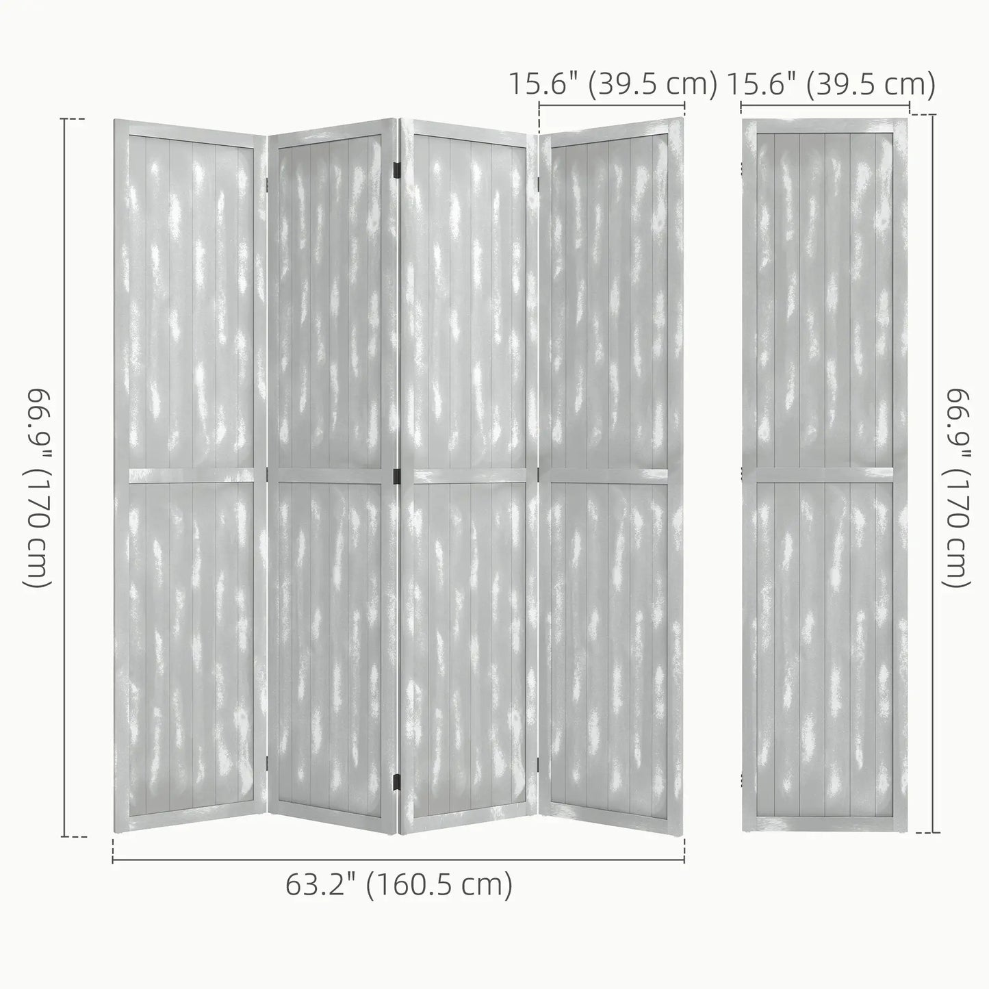 Foldable Screen Divider, 5.5', for Bedroom Office, Grey Room Dividers at Gallery Canada