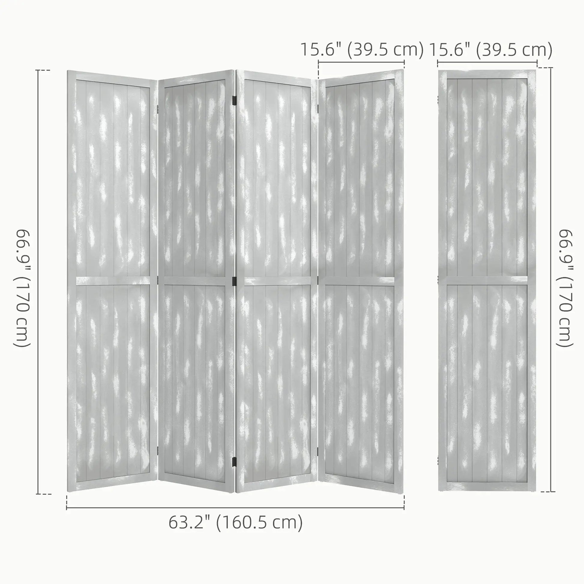 Foldable Screen Divider, 5.5', for Bedroom Office, Grey Room Dividers at Gallery Canada