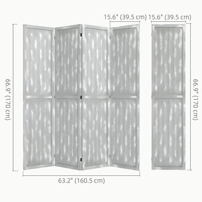Foldable Screen Divider, 5.5', for Bedroom Office, Grey Room Dividers at Gallery Canada