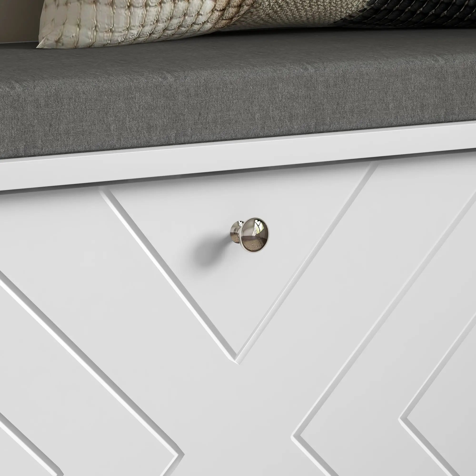 Upholstered Shoe Storage Bench with Flip Drawer, Adjustable Shelf, 6 Pairs Shoe Storage Cabinets & Racks at Gallery Canada