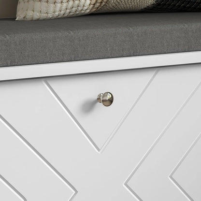 Upholstered Shoe Storage Bench with Flip Drawer, Adjustable Shelf, 6 Pairs Shoe Storage Cabinets & Racks at Gallery Canada