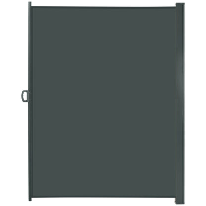 118" x 79" Retractable Patio Awning, Outdoor Privacy Screen, UV Wind Resistant, Grey Side Awnings Gray Frame, Gray Fabric at Gallery Canada