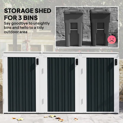 Outdoor Storage Shed, Rustproof Garbage Bin Shed, White And Grey Sheds at Gallery Canada