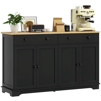 Modern Sideboard, Buffet Cabinet with Drawers, Adjustable Shelves, Black Storage Cabinets at Gallery Canada