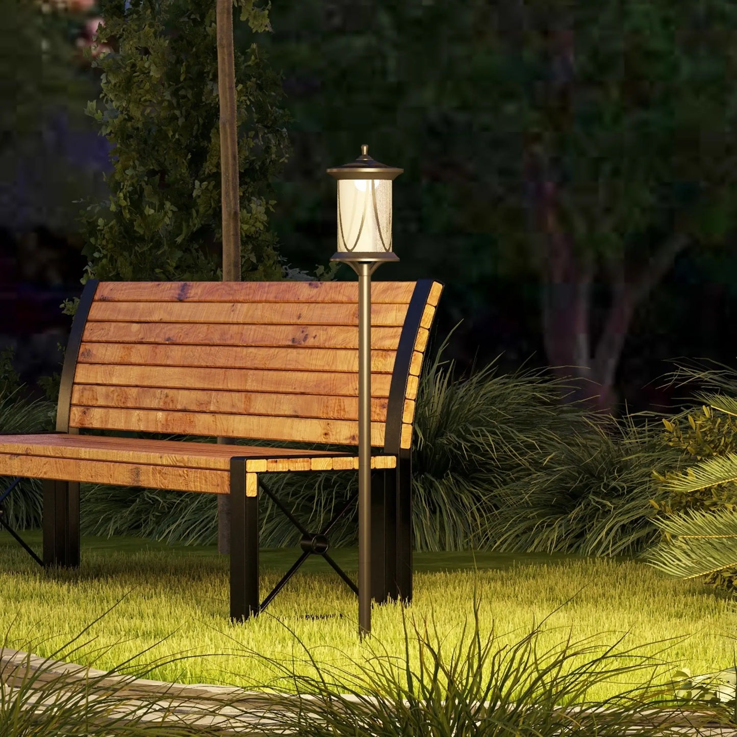 50" Solar Post Light, LED Outdoor Lamp, Waterproof IP44, Cool White Solar Post Lamps at Gallery Canada