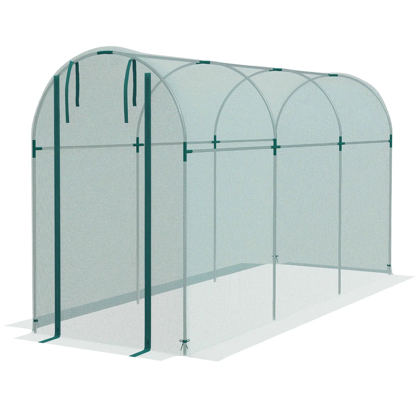 Galvanized Steel Crop Cage, Plant Protection Tent, 4' x 12', Green Walk In Greenhouses Green and Silver at Gallery Canada