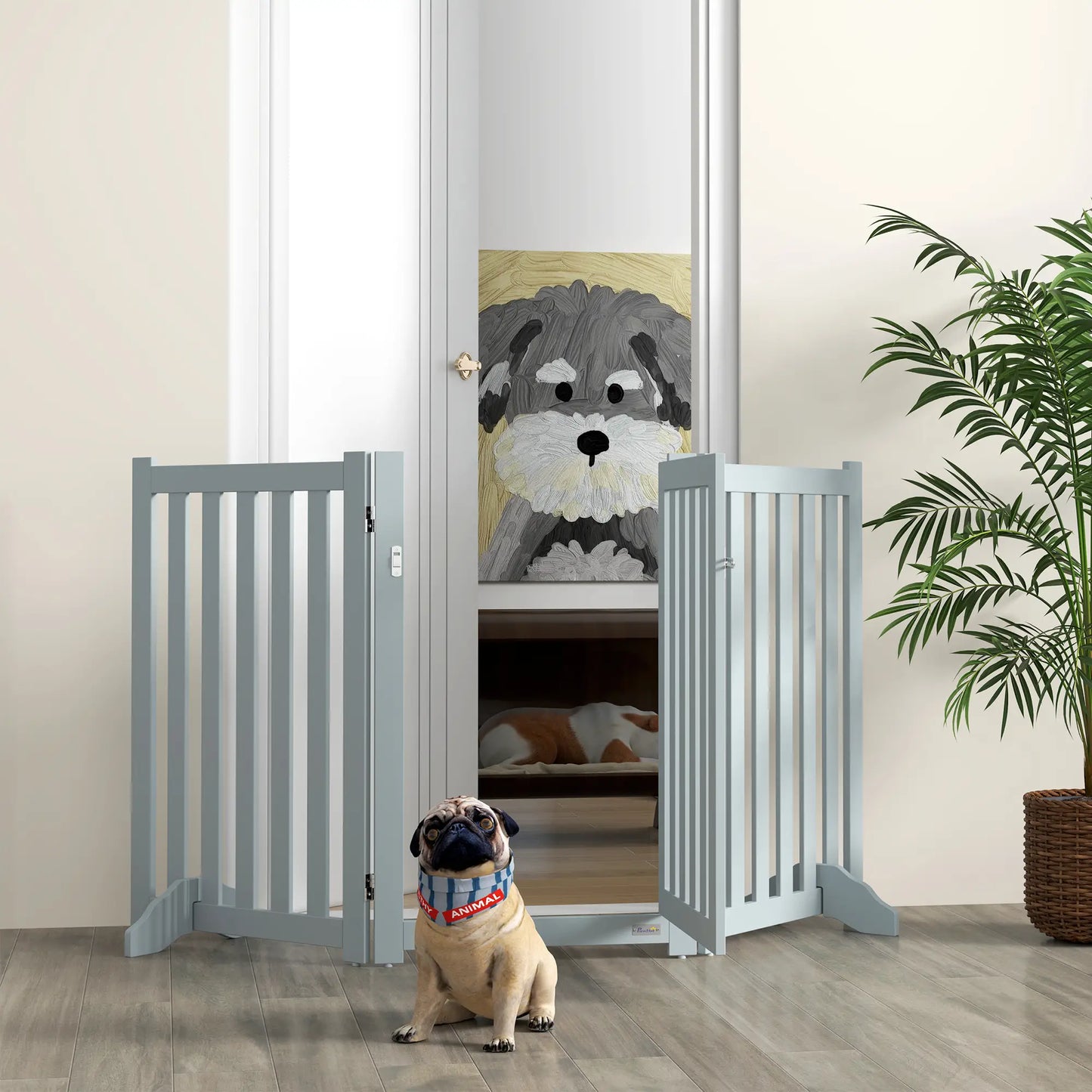 3-Panel Foldable Dog Gate, Medium Size, Grey Houses, Kennels & Pens at Gallery Canada