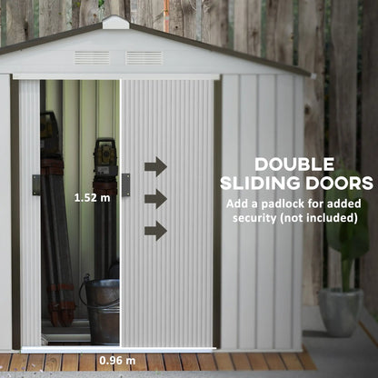 7' x 4' x 6' Garden Storage Shed, Metal Tool House, Silver Sheds at Gallery Canada