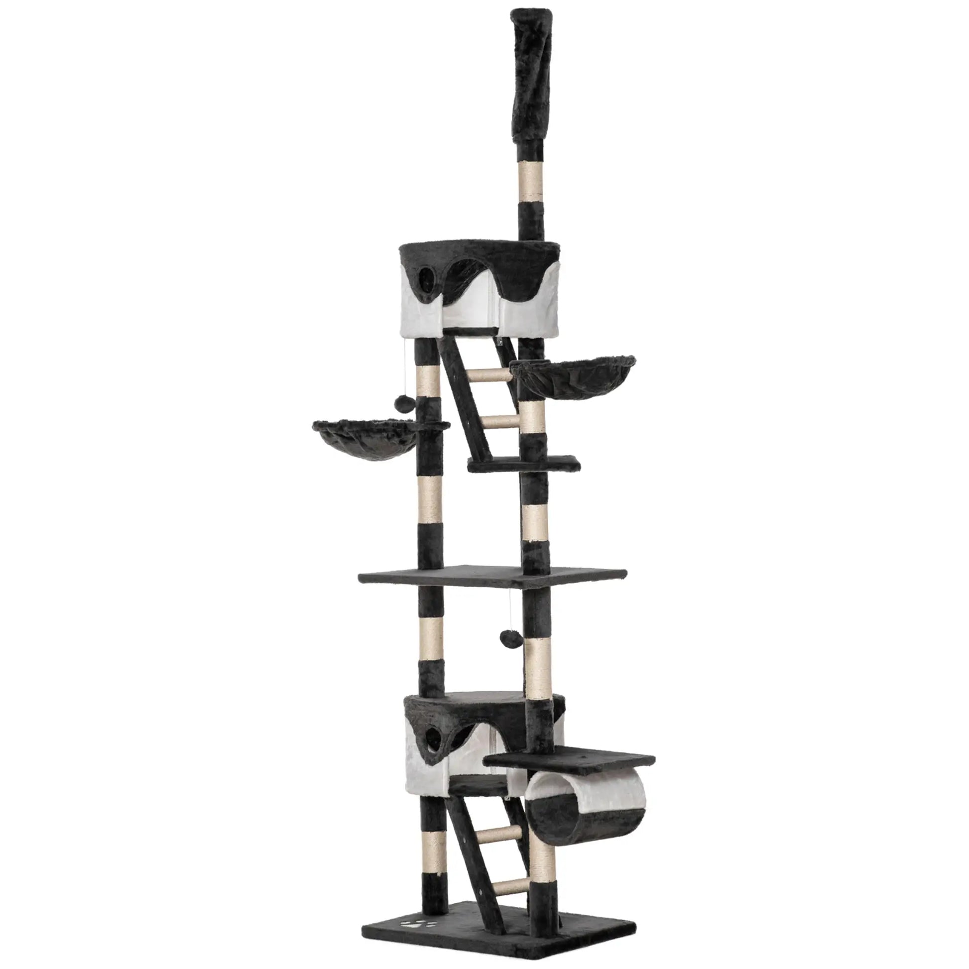 94"-102" Floor to Ceiling Cat Tree, Multi-Level Play House, Scratching Post Floor to Ceiling Cat Trees at Gallery Canada