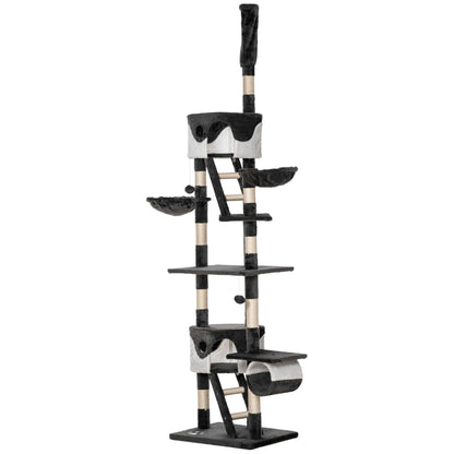 94"-102" Floor to Ceiling Cat Tree, Multi-Level Play House, Scratching Post Floor to Ceiling Cat Trees at Gallery Canada