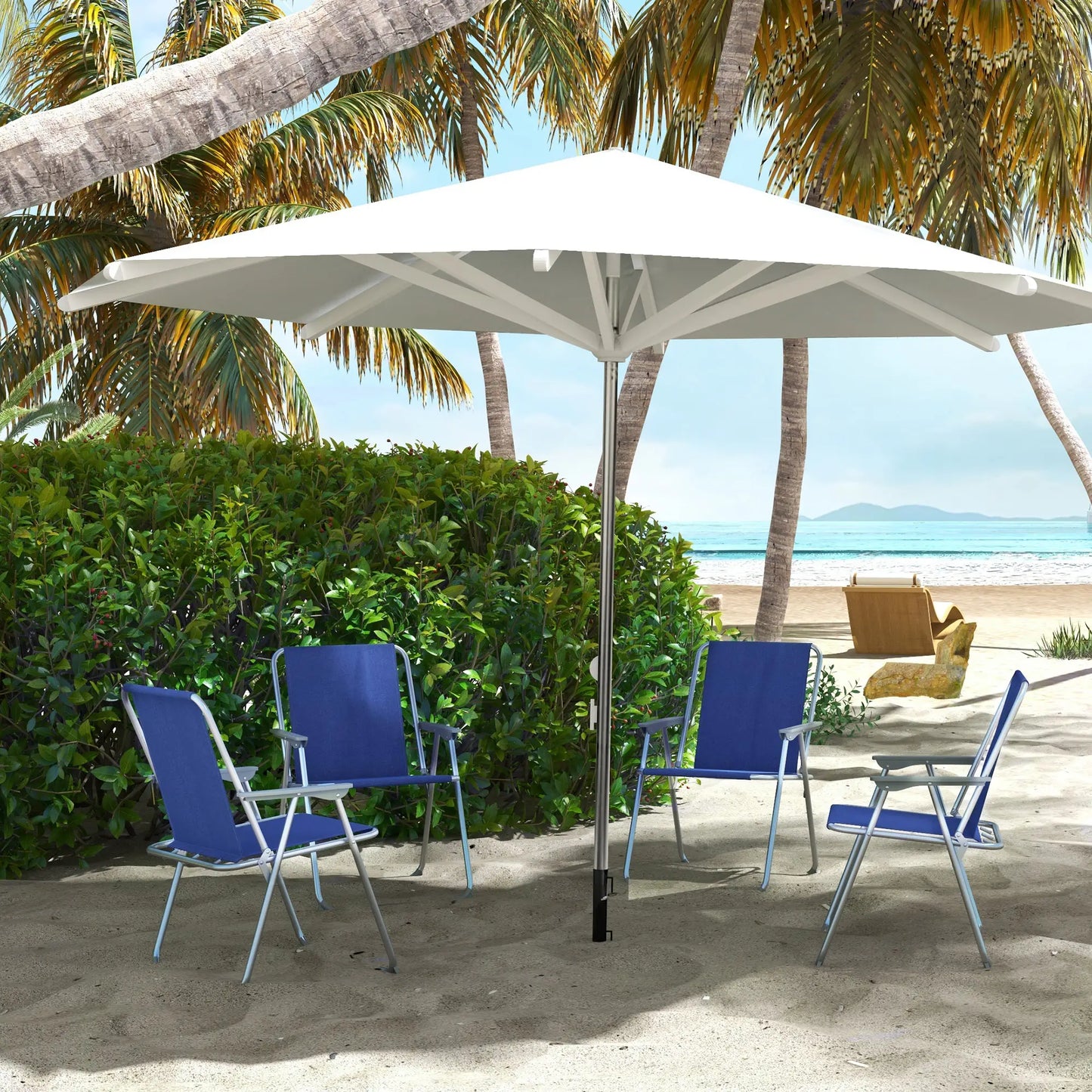 4 Pack Folding Camping Chairs, Oxford Fabric, Dark Blue Patio Chairs at Gallery Canada