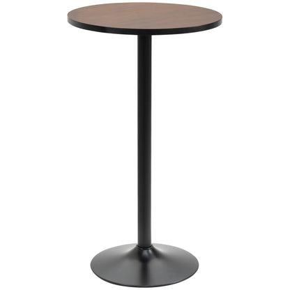 Round Bar Table 42 Inch, Industrial Bistro Table, Metal Base, Elm Wood Top Bar Tables & Dining Tables at Gallery Canada
