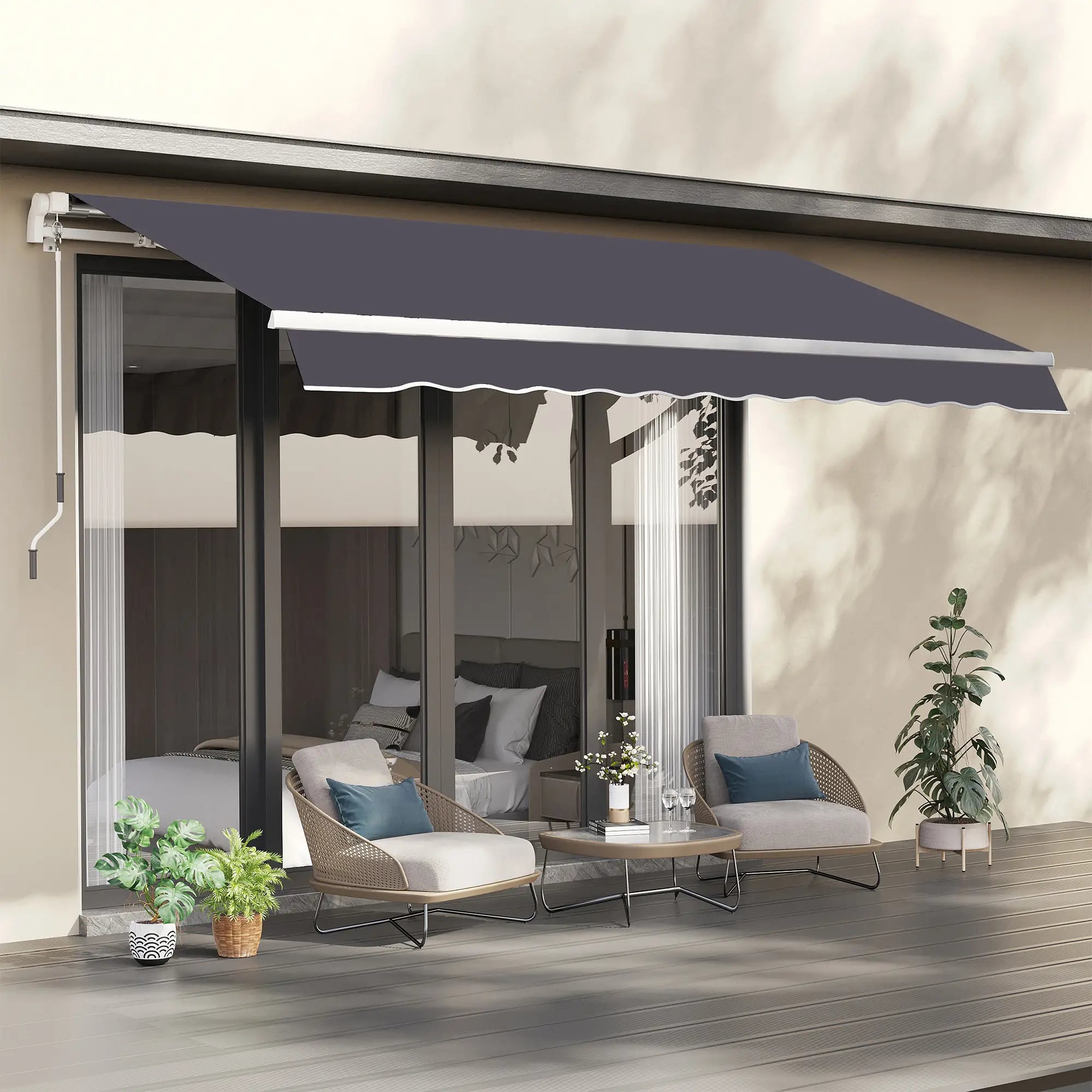 11' x 10' Retractable Awning Fabric Replacement, UV Protection, Grey Awning Fabric Replacement at Gallery Canada