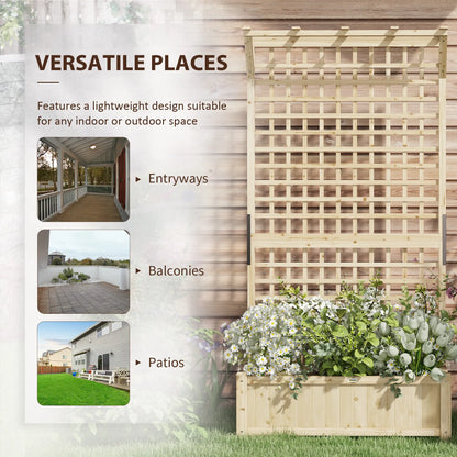 Wood Planter With Trellis For Climbing Plants, Raised Garden Bed Wooden Planter Boxes at Gallery Canada