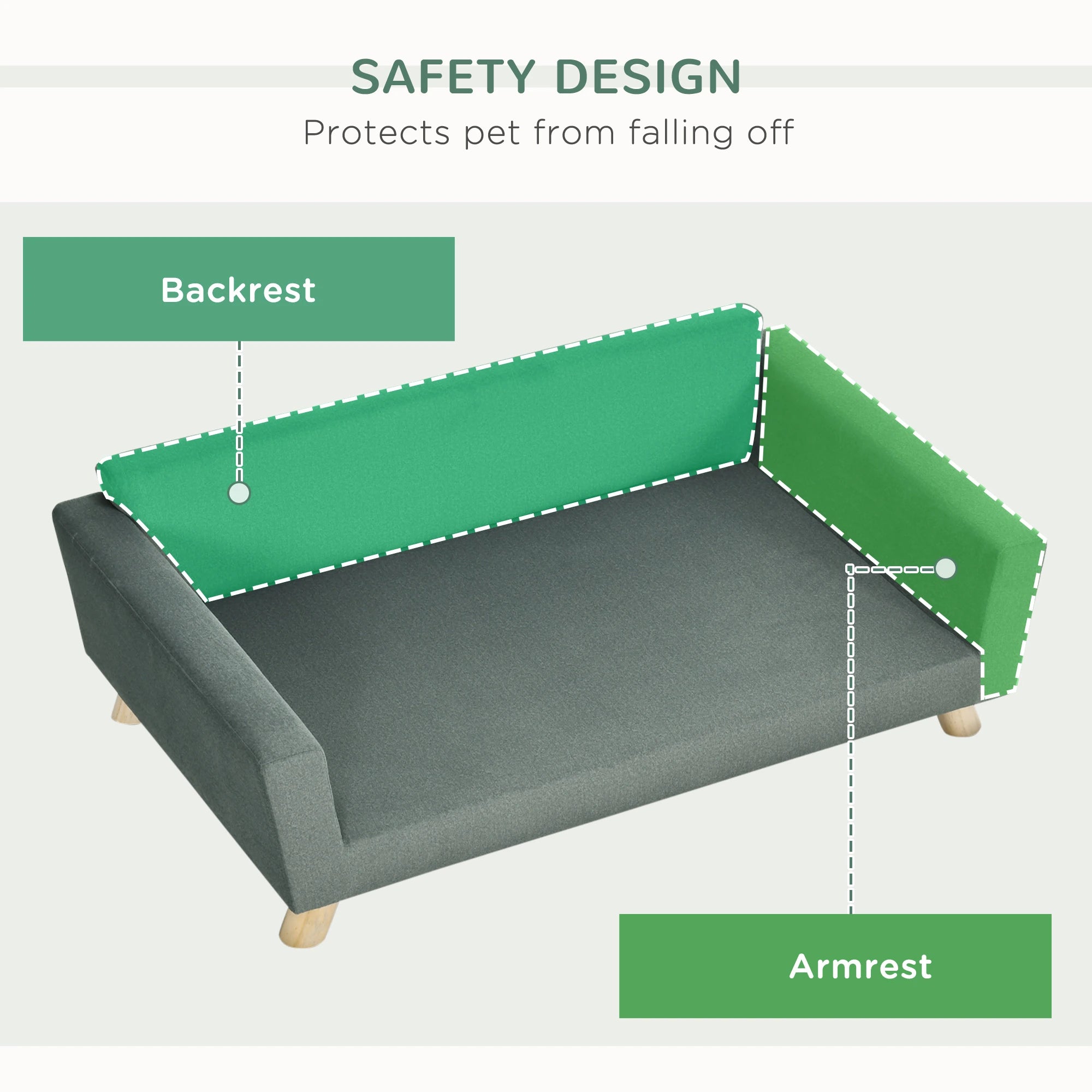 Dog Sofa Bed, Removable Pillows, Washable Cushion, Water-resistant, Medium Large, Grey Dog Sofas at Gallery Canada