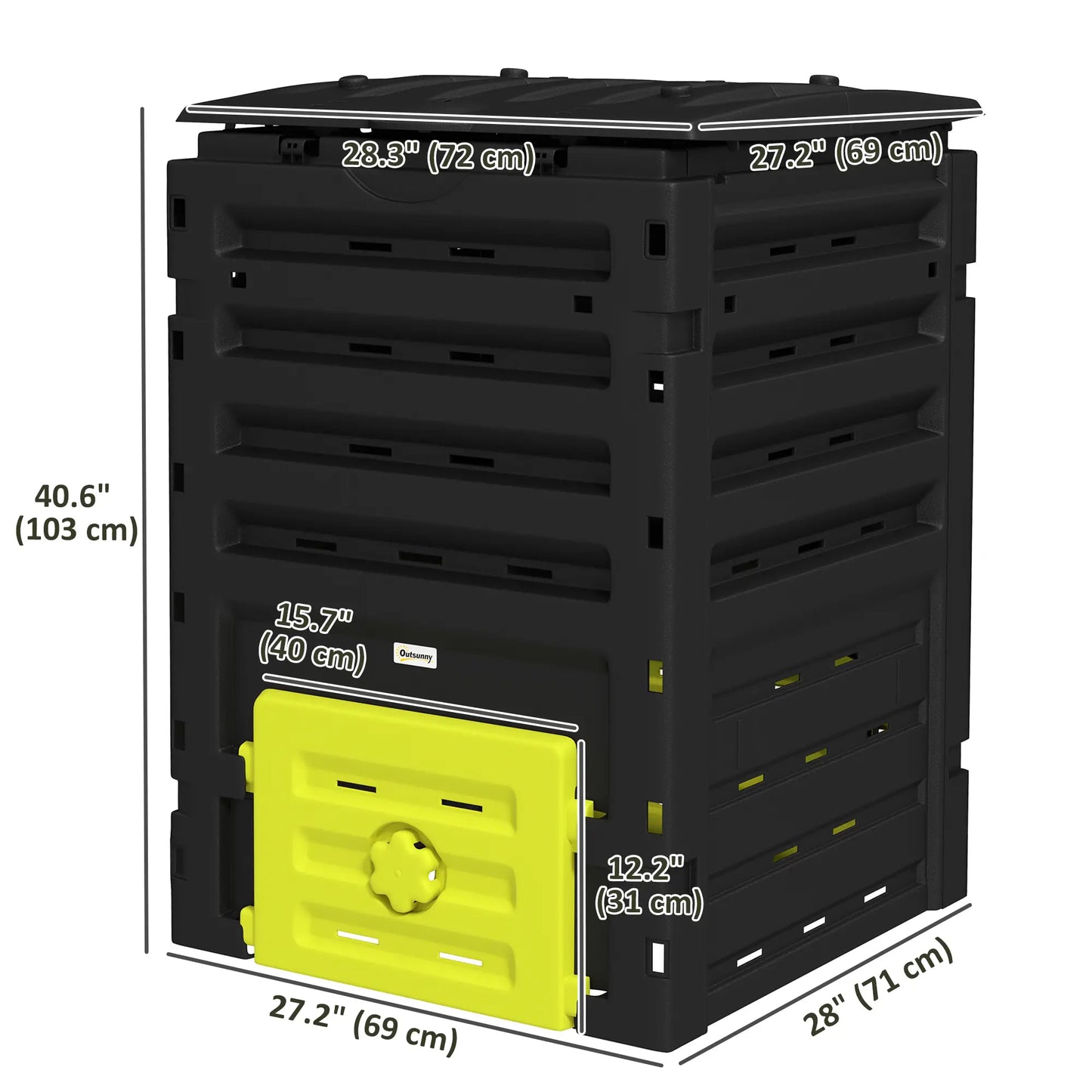 Compost Bin, Garden Composter, 120 Gallon (450L), Yellow Outdoor Compost Bin at Gallery Canada