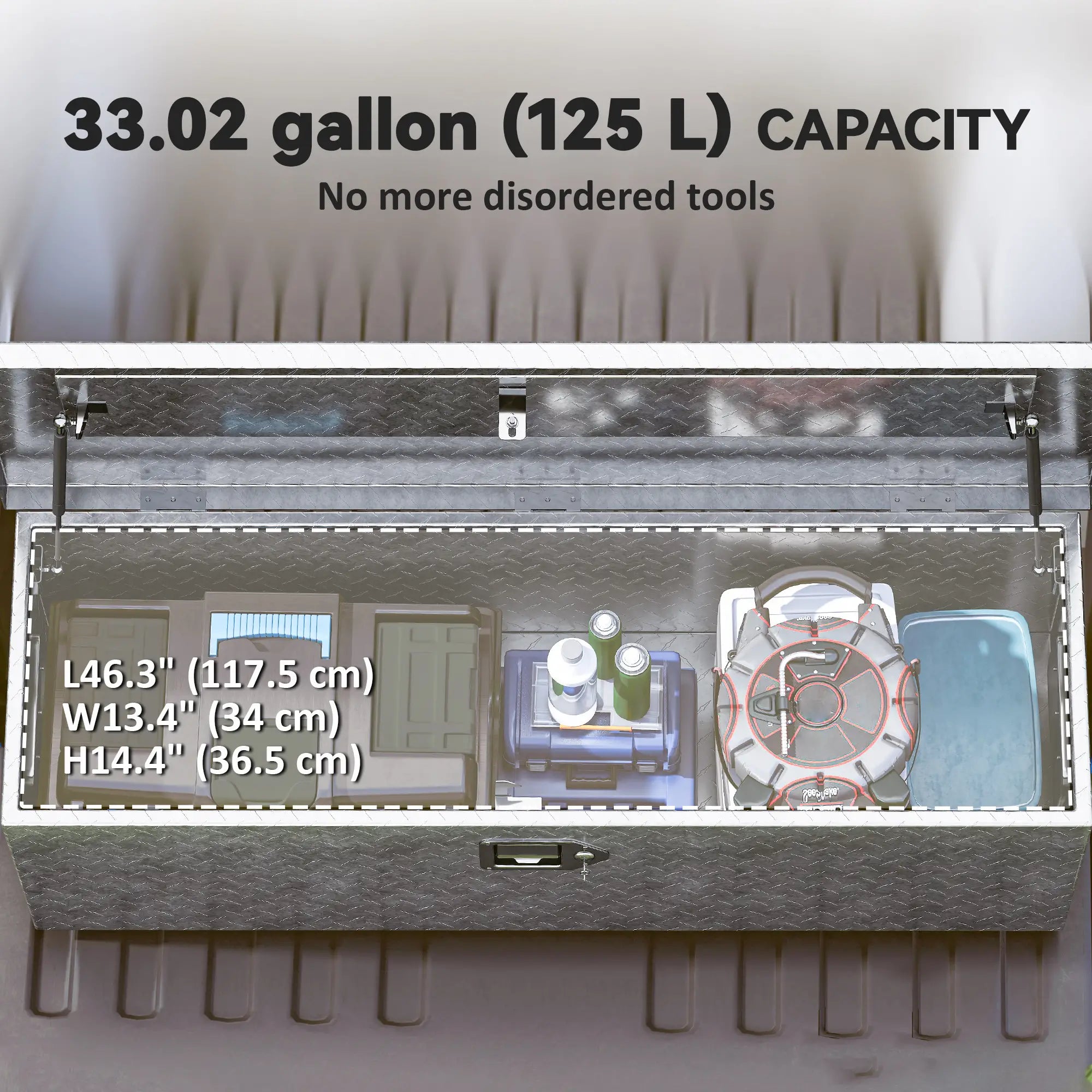 48 Inch Truck Bed Tool Box, Heavy Duty Aluminum Diamond Plate Trailer Tongue Box Tool Organizers at Gallery Canada