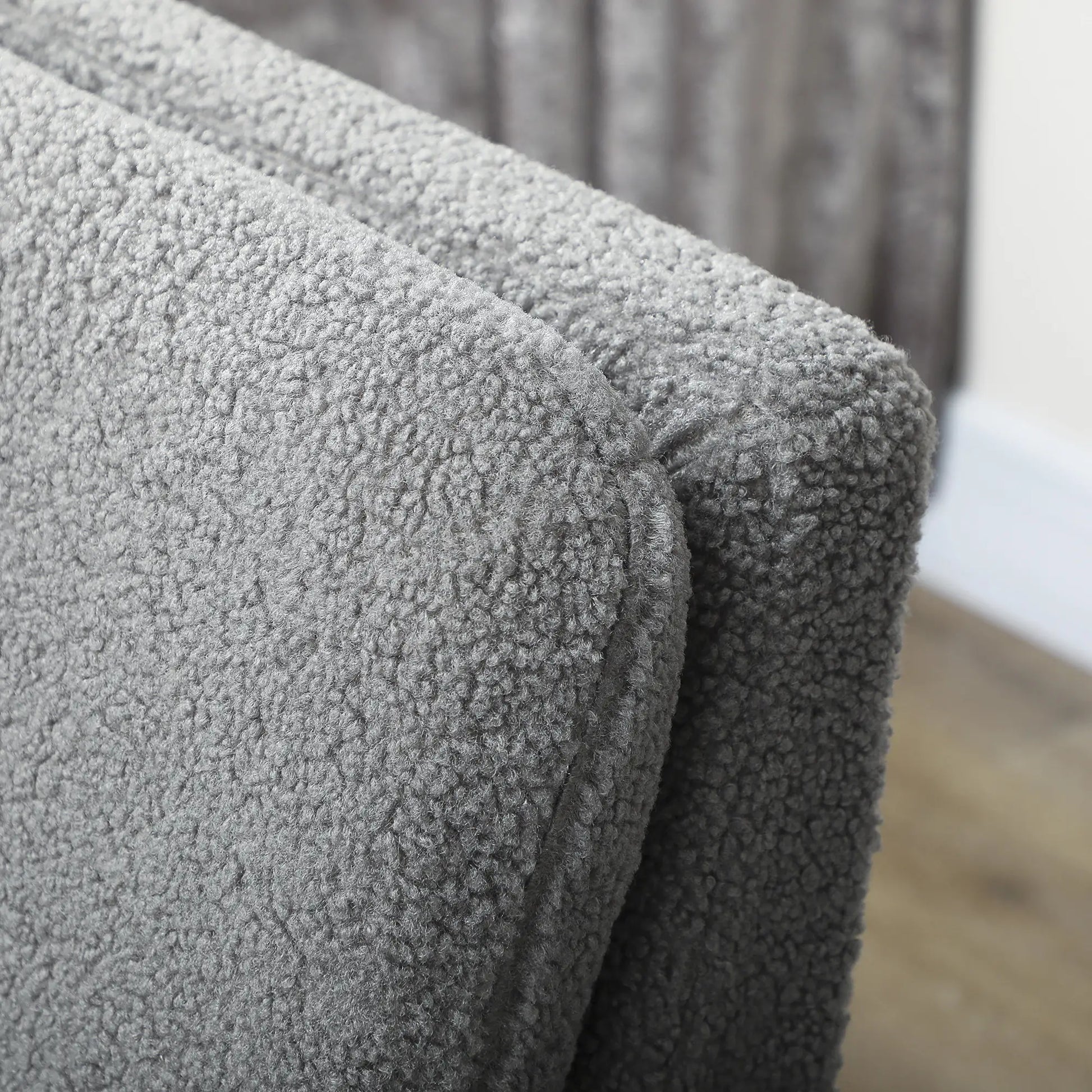 Modern Fabric Accent Chair, Upholstered Armchair with Wood Legs, Grey Accent Chairs at Gallery Canada