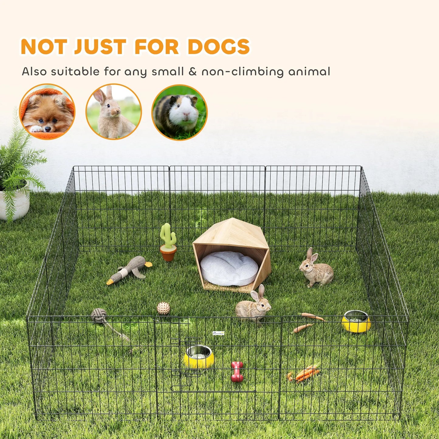 24 Inch Foldable Metal Pet Playpen, Dog Kennel Cage, 12 Panels Dog PlayPens at Gallery Canada