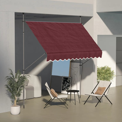 10' x 4' Manual Retractable Awning, Freestanding, UV Resistant, Wine Red Patio Awnings at Gallery Canada