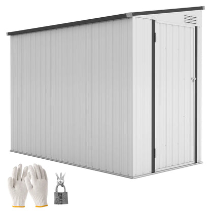 4' x 8' Outdoor Metal Storage Shed With Lockable Door, White Sheds at Gallery Canada