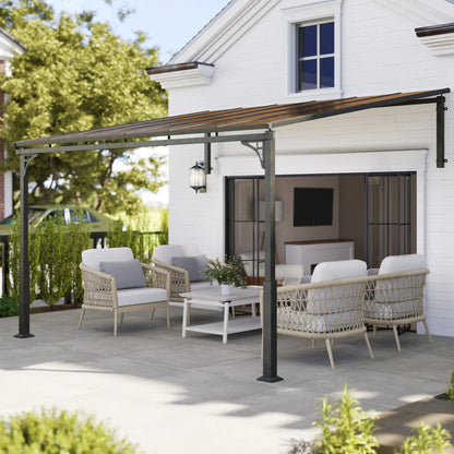 11' x 10' Outdoor Pergola, Wall Mounted Hardtop Gazebo, Polycarbonate Roof Pergolas at Gallery Canada