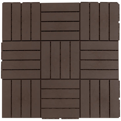 9 Pcs PP Interlocking Deck Tile, 12" x 12", Indoor Outdoor Use, Brown Deck Tiles at Gallery Canada