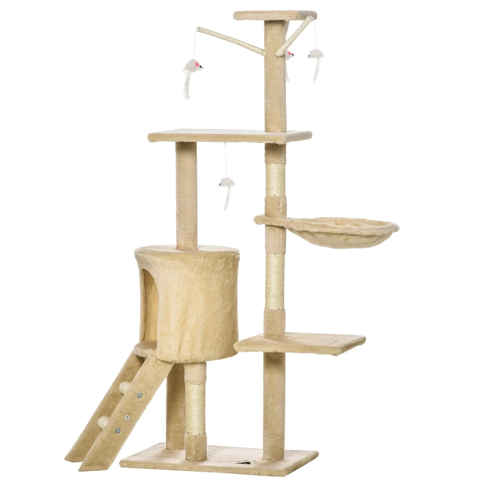 53 Cat Tree Tower, Kitten Activity Centre, Scratching Posts, Beige Cat Towers at Gallery Canada