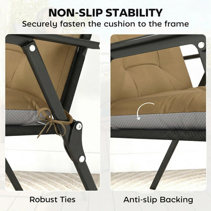 Patio Chair Cushions Set Of 4, Waterproof Non-Slip, 44"x21", Khaki Patio Chair Cushions at Gallery Canada