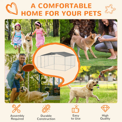 Outdoor Dog Kennel, Heavy Duty Playpen, 13.1' x 13.1' x 7.5' Houses, Kennels & Pens at Gallery Canada