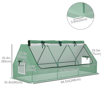 Portable Mini Greenhouse, Mesh Windows, 94.5" x 35.4" x 35.4", Green Mini Greenhouses at Gallery Canada