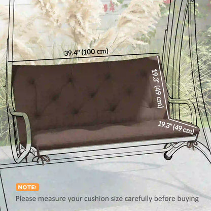 Garden Bench Cushion With Backrest, Non-Slip 2 Seater, Coffee Patio Chair Cushions at Gallery Canada
