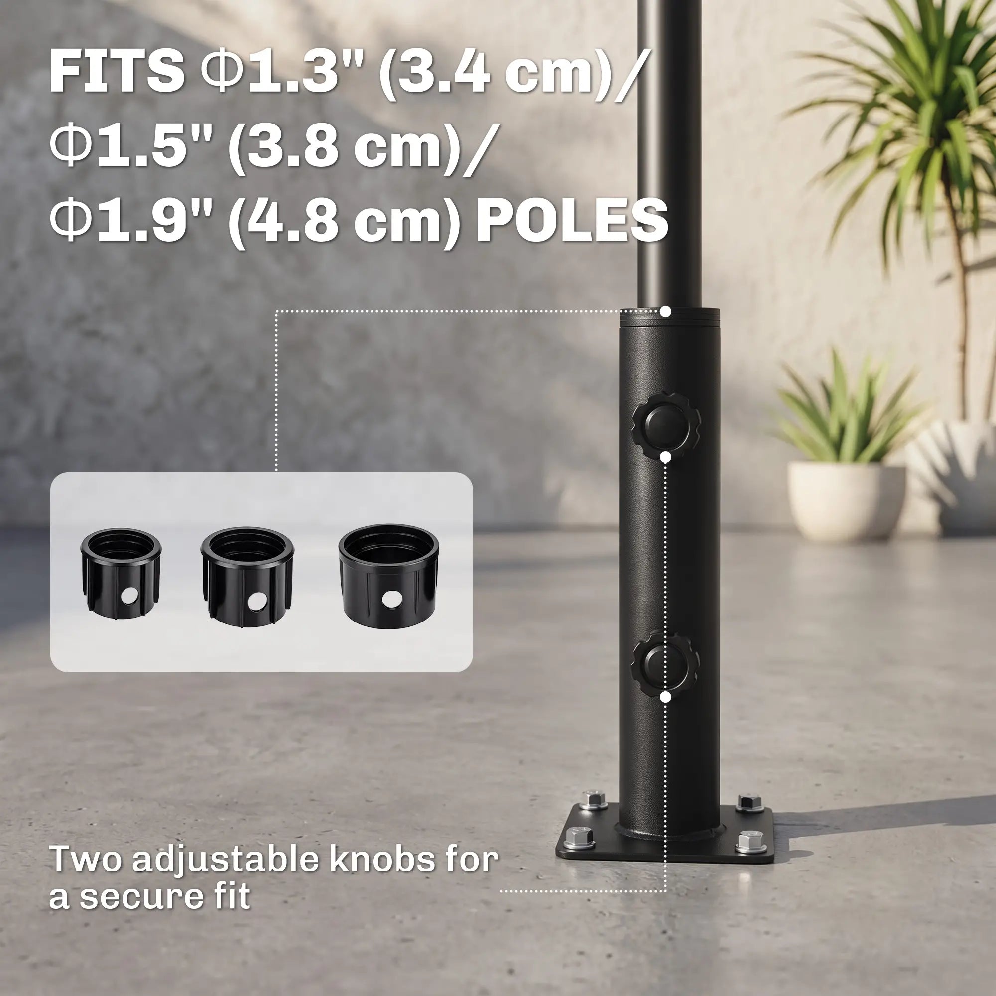 Deck Mount Umbrella Holder, Outdoor Base Stand, Black Umbrella Bases at Gallery Canada